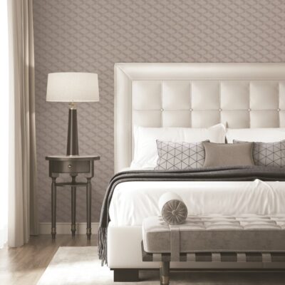 วอลเปเปอร์ห้องนอน โมเดิร์นลายตาข่าย สีเทา No.WA2604-3
