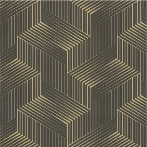 วอลเปเปอร์โมเดิร์นกราฟฟิคสีทองพื้นดำ