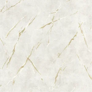 วอลเปเปอร์ลายหินอ่อน สีเทาอ่อนแทรกเส้นสีทองขาว