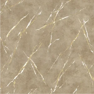 วอลเปเปอร์ลายหินอ่อน สีน้ำตาลเข้มแทรกเส้นสีทองขาว