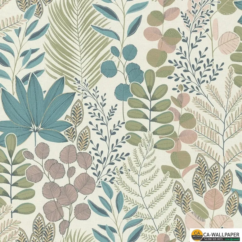 วอลเปเปอร์ลายใบไม้สไตล์ทรอปิคอล