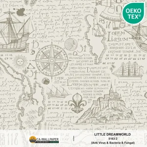 วอลเปเปอร์ห้องเด็ก ลายแผนที่ No.5163-2