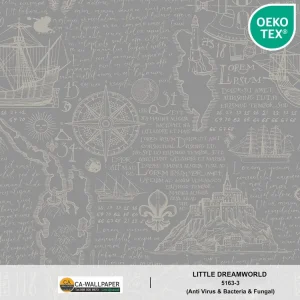 วอลเปเปอร์ห้องเด็ก ลายแผนที่ No.5163-3