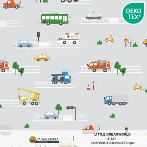 วอลเปเปอร์ห้องเด็ก ลายรถ No.5182-1