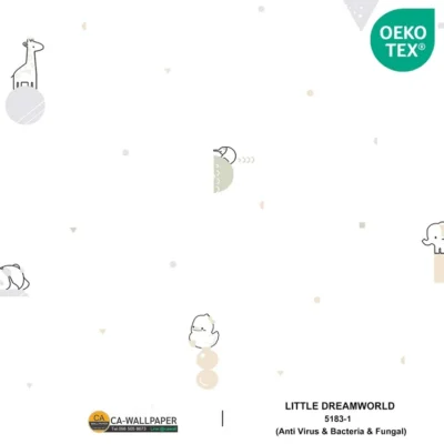 วอลเปเปอร์ห้องเด็ก ลายช้าง Bebe No.5183-1