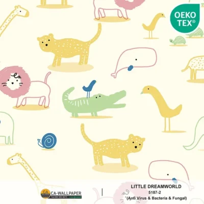 วอลเปเปอร์ห้องเด็ก ลายสวนสัตว์ No.5187-2
