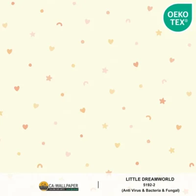 วอลเปเปอร์การ์ตูนห้องเด็ก ลายดาวหัวใจ No.5192-2