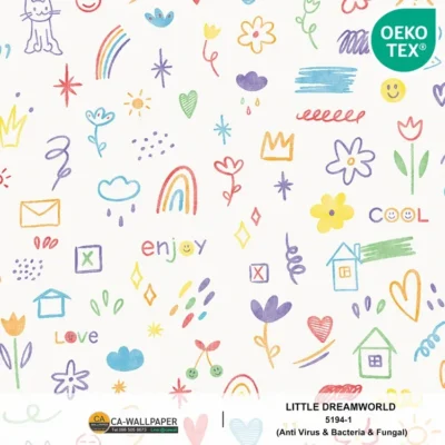วอลเปเปอร์การ์ตูนห้องเด็ก Crayon No.5194-1