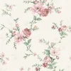 วอลเปเปอร์ลายดอกไม้สีชมพู พื้นสีครีม No.52513-1