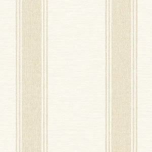 วอลเปเปอร์ลายทาง สีครีมสลับสีน้ำตาลอ่อน No.52514-3