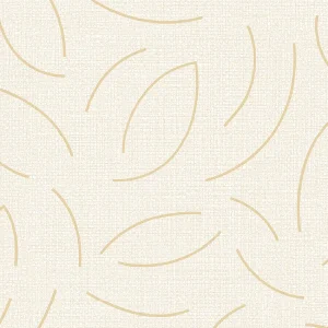 วอลเปเปอร์โมเดิร์น ลายเส้น สีทองพื้นสีครีม No.52516-2