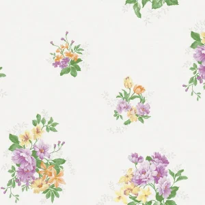 วอลเปเปอร์ลายดอกไม้สีชมพู พื้นสีครีม No.70506-2