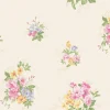 วอลเปเปอร์ลายดอกไม้สีชมพู พื้นสีครีม No.70506-2