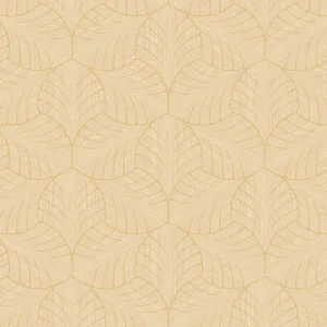 วอลเปเปอร์ลายใบไม้ สีน้ำตาล No.70507-2