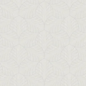 วอลเปเปอร์ลายใบไม้ สีเทา No.70507-3
