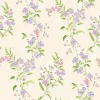วอลเปเปอร์ลายดอกไม้สีโอรสฟ้า พื้นสีเขียวมิ้นท์อ่อน No.70517-2