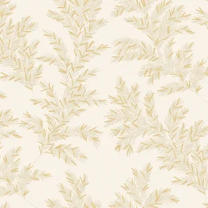 วอลเปเปอร์ลายใบไม้ สีเขียวอ่อนปนสีทอง No.70520-3