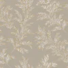 วอลเปเปอร์ลายใบไม้ สีเทาปนสีทอง No.70520-4