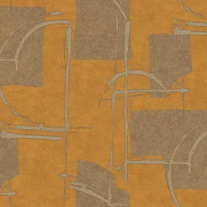 วอลเปเปอร์โมเดิร์น สีน้ำตาลส้มปนทอง No.70523-3