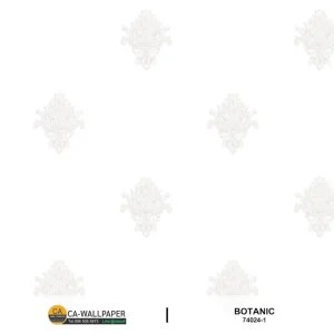 วอลเปเปอร์ลายหลุยส์ สีเงินพื้นสีขาวครีม