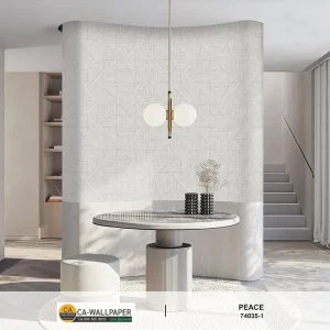 วอลเปเปอร์ลายไม้ สีขาวปนเทา No.74035-1