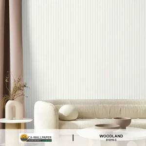 วอลเปเปอร์ลายไม้ระแนง ขนาด2cm สีขาวเทา No.81816-5