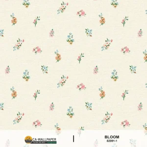 วอลเปเปอร์ลายดอกไม้เล็ก พื้นสีครีม