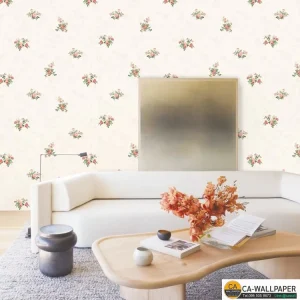 วอลเปเปอร์ลายดอกไม้ สีส้ม No.88653-1