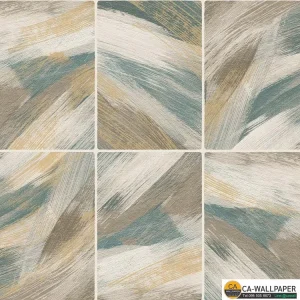 วอลเปเปอร์ลายไม้ประยุกต์ สีเขียว-น้ำตาล