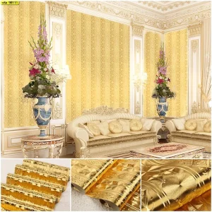 วอลเปเปอร์หลุยส์ลายทางสีทอง No.90111