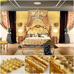 วอลเปเปอร์ลายเรขาคณิตสีทอง No.90330