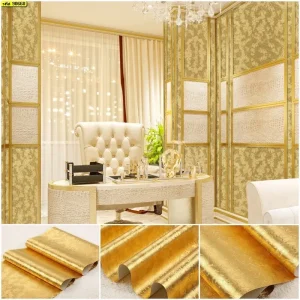 วอลเปเปอร์ลายเส้นสีทอง No.90660