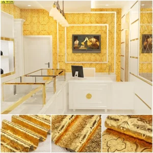 วอลเปเปอร์ลายหลุยส์สีทอง No.91320