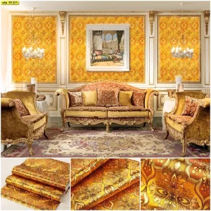 วอลเปเปอร์ลายหลุยส์ สีส้มทอง No.91321