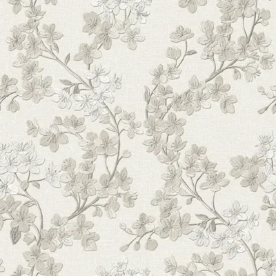 วอลเปเปอร์ลายดอกไม้สีขาวครีม No.SV1004-1