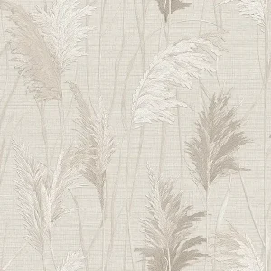 วอลเปเปอร์ลายดอกหญ้า สีเทาอ่อน No.SV1007-1