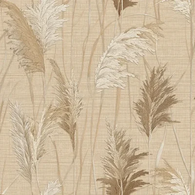 วอลเปเปอร์ลายดอกหญ้า สีเขียวอมเทา No.SV1007-3