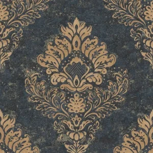 วอลเปเปอร์ลายหลุยส์คลาสสิค พื้นสีดำทอง 37901-2