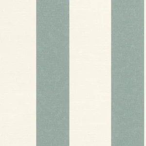 วอลเปเปอร์ลายทาง สีขาวสลับสีเขียวฟ้า No.485448