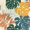 วอลเปเปอร์ลายใบไม้ สีเหลือง ส้ม (Tropical Style) No.529302