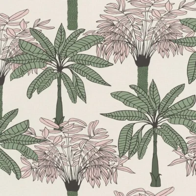 วอลเปเปอร์ลายใบไม้ต้นไม้ Tropical Style No.537819