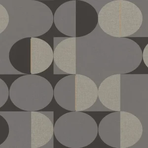 วอลเปเปอร์ลายวงกลม สีเทา ดำ No.538052