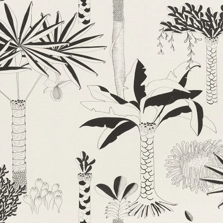 วอลเปเปอร์ลายใบไม้ต้นไม้ Tropical Style No.540031