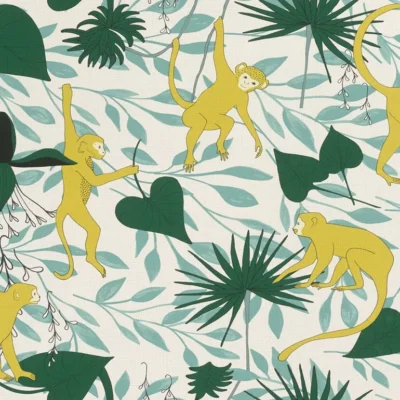 วอลเปเปอร์ลายใบไม้ต้นไม้ Tropical Style No.540048