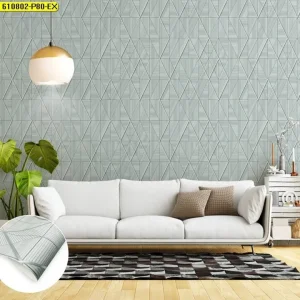 วอลเปเปอร์ติดผนังลายเหลี่ยมกราฟิกสีเทา No.610802