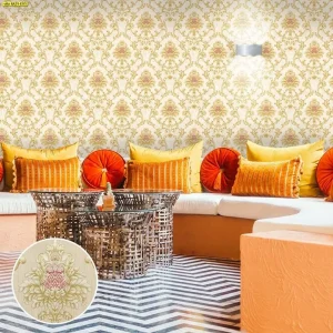 วอลเปเปอร์ลายช่อดอกไม้ครีม รหัส 6A31