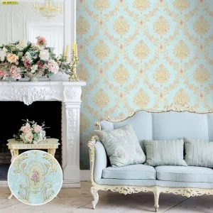 วอลเปเปอร์ลายหลุยส์สีฟ้า รหัส 6A83