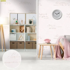 วอลเปเปอร์ลายตัวหนังสือสีชมพู รหัส 6A97