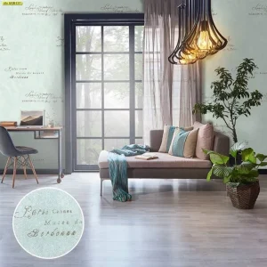 วอลเปเปอร์ลายตัวหนังสือสีเขียวอมฟ้า รหัส 6A98