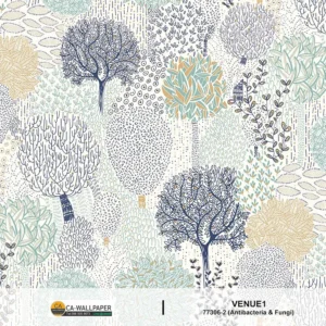 วอลเปเปอร์ลายต้นไม้ป่าไม้ มินิมอล No.77306-2